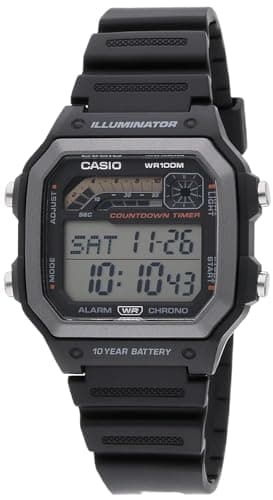 Casio Men's Digital Watch With Black Resin Band