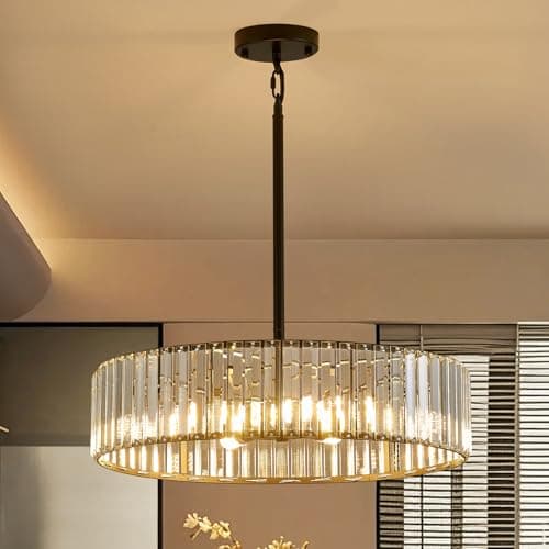 Crystal Black Semi-Flush Chandelier