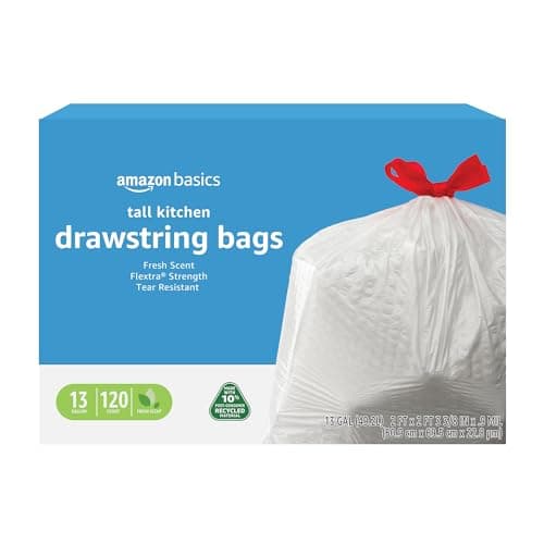 120 Amazon Basics 13 Gallon Tall Kitchen Trash Bags