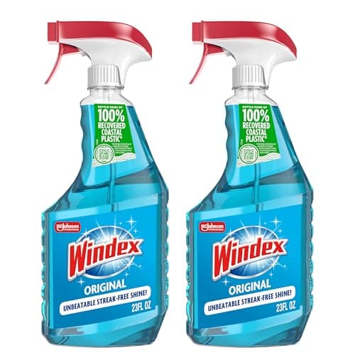 2 Bottles Windex Original Glass Cleaner Sprays (23oz)