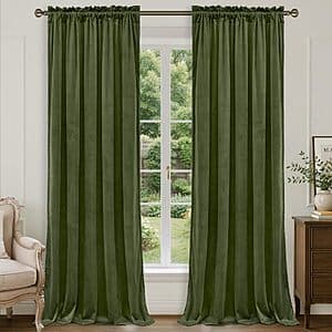 Amazon – LAMIT 2-Panel Velvet Room-Darkening Curtains