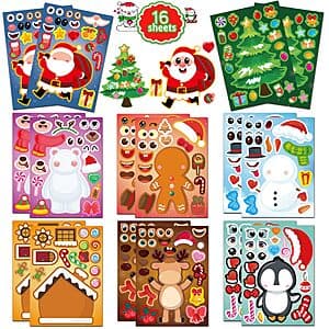 Amazon – HSHFAMIIY Christmas Make-a-Face Sticker Set - $3.59
