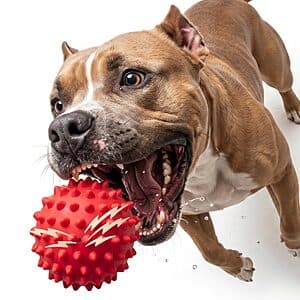Apasiri 3.5-Inch Squeaky Dog Ball for Aggressive Chewers