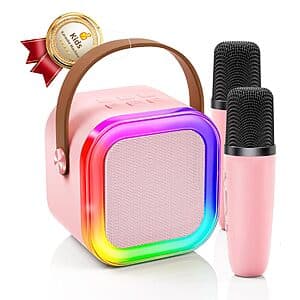 Amazon – Kinglucky Mini Karaoke Machine w/ 2 Microphones