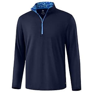 Obla Men's Contrast-Collar Quarter-Zip Pullover