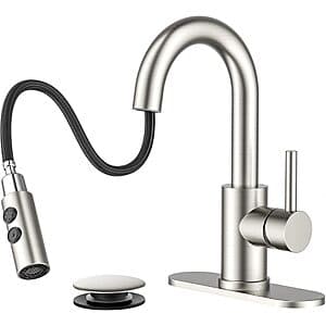 FORIOUS Pull-Down Single-Hole Bathroom Faucet