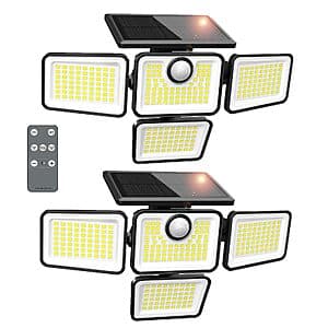2-Pack 6000LM Solar Motion-Sensor Lights