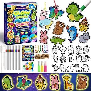 AMOSTING Glow-in-the-Dark Animal Magic Puffs Craft Kit