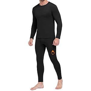 BOOJO Men's Fleece-Lined Thermal Underwear Set