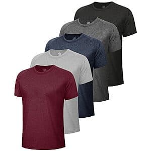 BOOJO 5-Pack Men's Workout Shirts