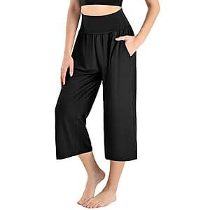 Ipletix Women's Wide-Leg Capri Pants