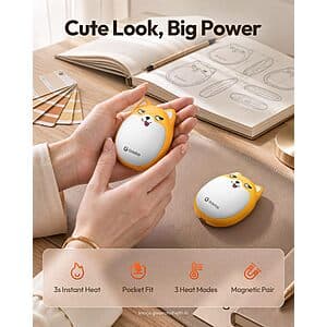 Gaiatop Rechargeable Hand Warmers 2 Pack, Cute Dog Magnetic
