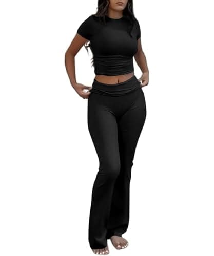 DLOODA Women's Short Sleeve Two-Piece Set (5 Colors)