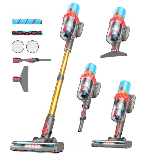 600W 55KPa Max 75mins Cordless Stick Vacuum Cleaner With 2