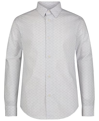 Calvin Klein Boys' Long Sleeve Patterned Dress Shirt