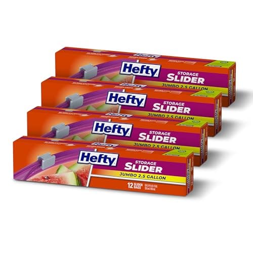 48 Hefty Slider 2.5 Gallon Jumbo Storage Bags