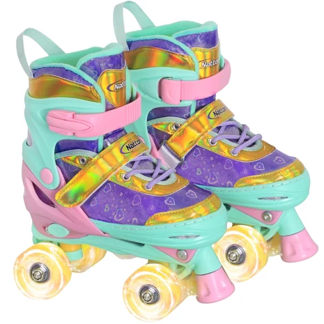 Patines con diseño de corazón reflectante y ruedas luminosas