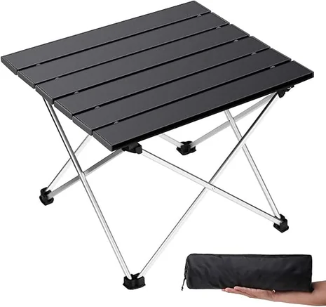 Mesa plegable de aluminio ajustable para camping